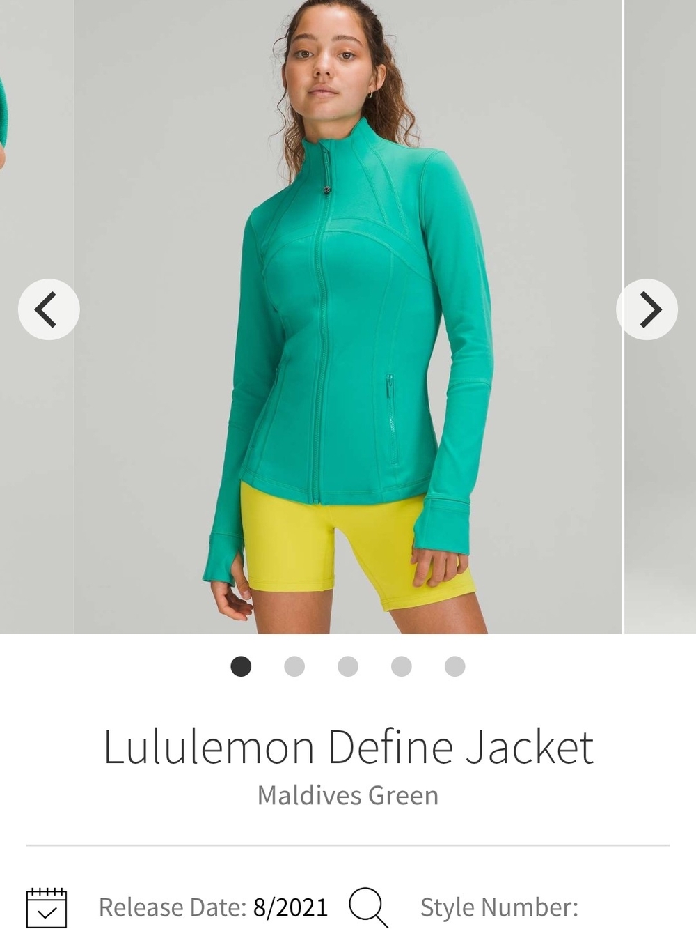 Lululemon athletica Define Jacket Luxtreme - Maldives Green size 6
